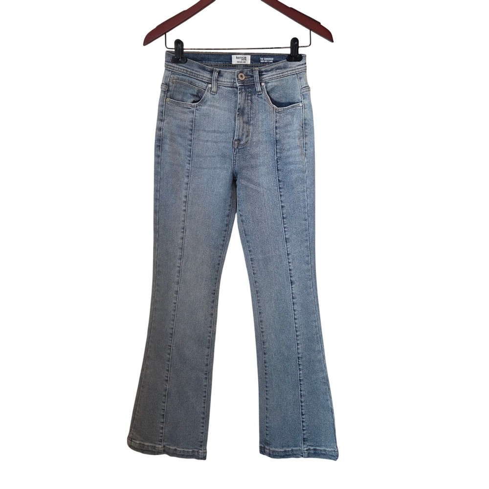 Kensie Savannah High Rise Flare Jeans Front Seam Light‎ Wash Retro 2/26